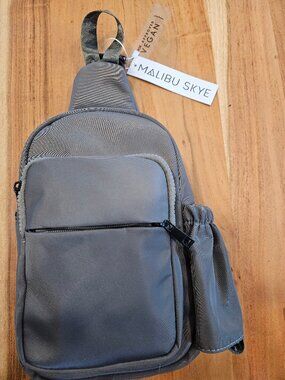 Malibu Skye NWT Casey Nylon Sling Bag - Grey - Vegan Friendly